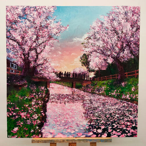 Cherry blossoms along the river